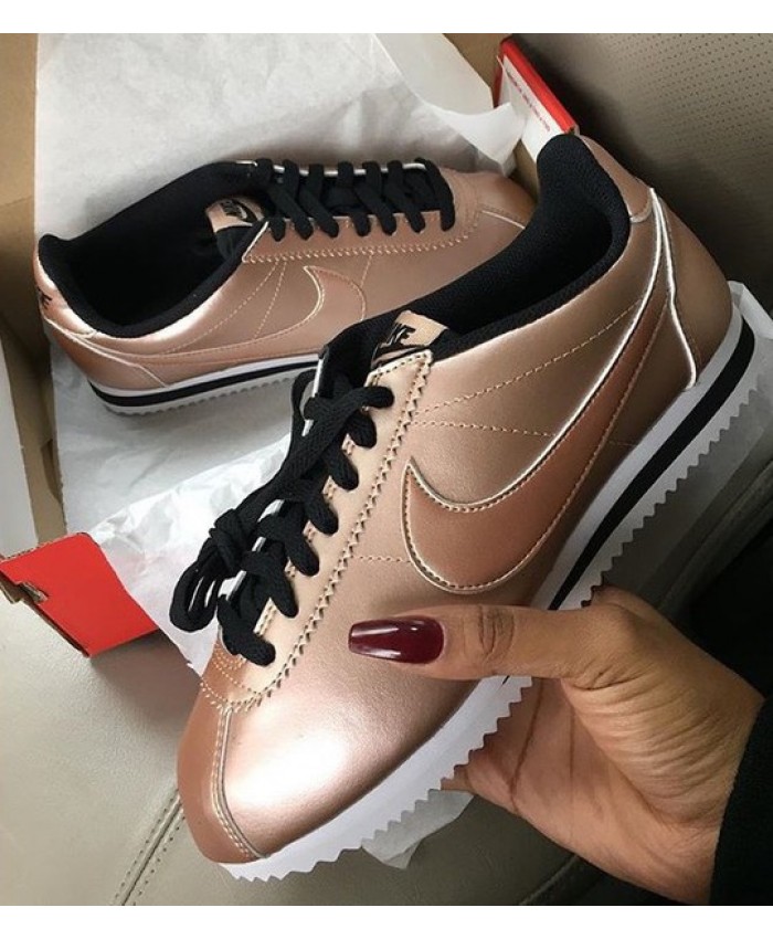 nike cortez black rose gold
